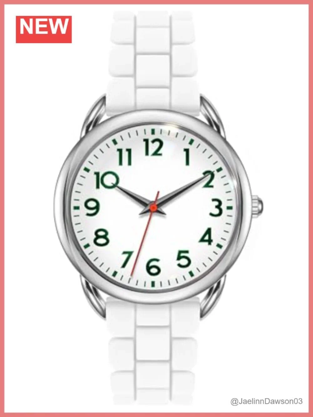Women's 35mm Easy Reader Watch Silicone Strap Quartz Water Resistant